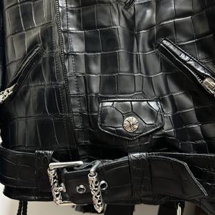 925银 R.disdain 鳄鱼皮皮皮 欣赏 机车皮衣 各人私藏