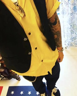 复古型男 背心 925银扣 麂皮 皮马甲 搭配利器 R.disdain