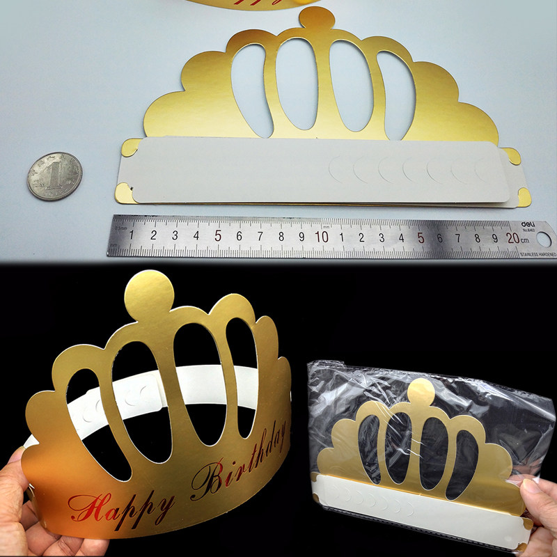 折叠款生日帽独立包装皇冠帽方便携带可调节金色上海可发happy