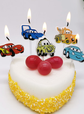 小汽车蛋糕装饰男孩子生日蜡烛