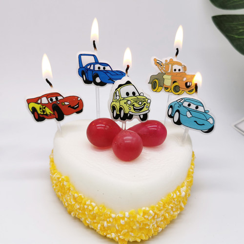 小汽车蛋糕装饰男孩子生日蜡烛