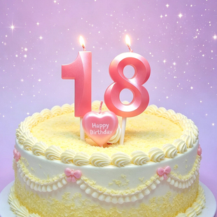 粉色偏淡数字蜡烛歌剧院系列生日蛋糕装饰女生少女派对粉嫩情人节