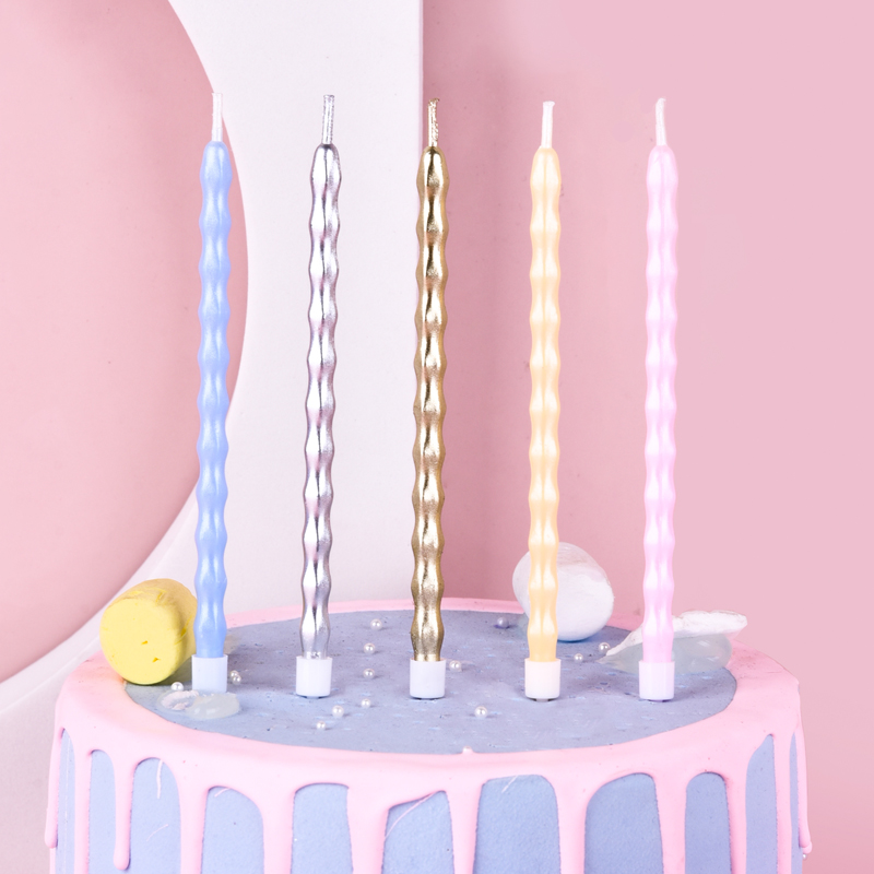 生日派对蜡烛长杆多彩装饰单支