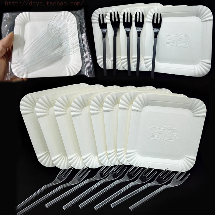 纸盘餐具生日派对用品5盘5叉