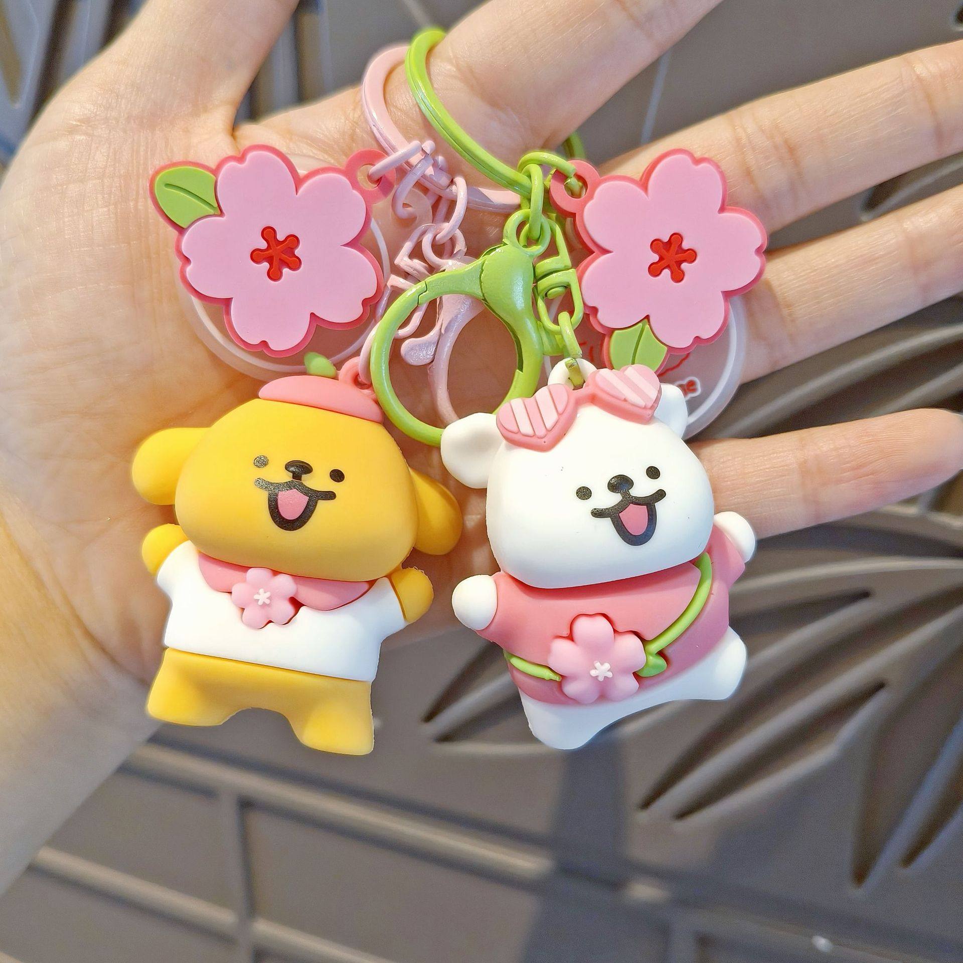 韩版可爱线条小狗公仔钥匙扣女卡通包包挂件汽车钥匙链创意小礼品