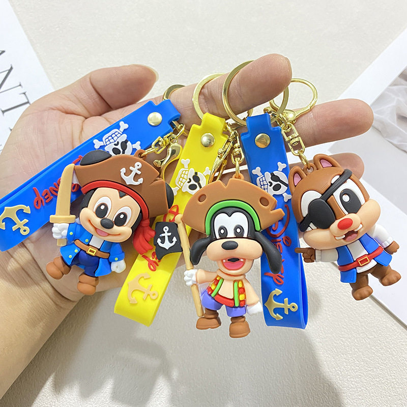 海盗米奇史迪仔唐老鸭公仔钥匙扣