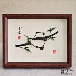 徽艺坊国宝大熊猫芜湖铁画非遗安徽特色伴手礼文化手工艺家居摆件