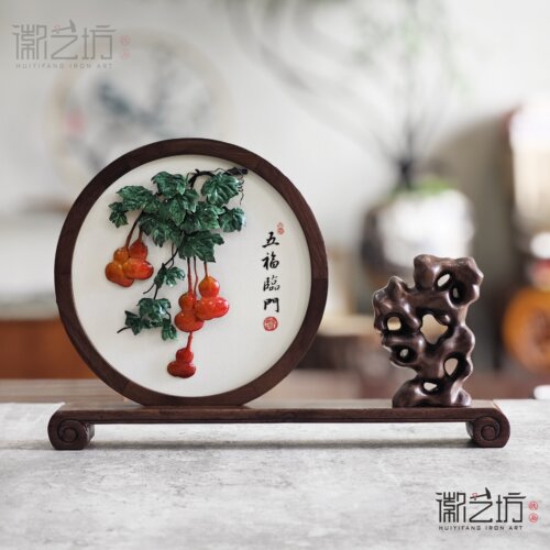 徽艺坊中国风非遗铁画摆件