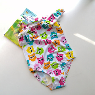 清仓特价 儿童女童女孩连体泳衣 女童中童连体单肩泳衣 6岁 包邮