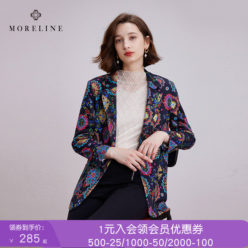 沐兰商场同款设计感印花奢雅小西