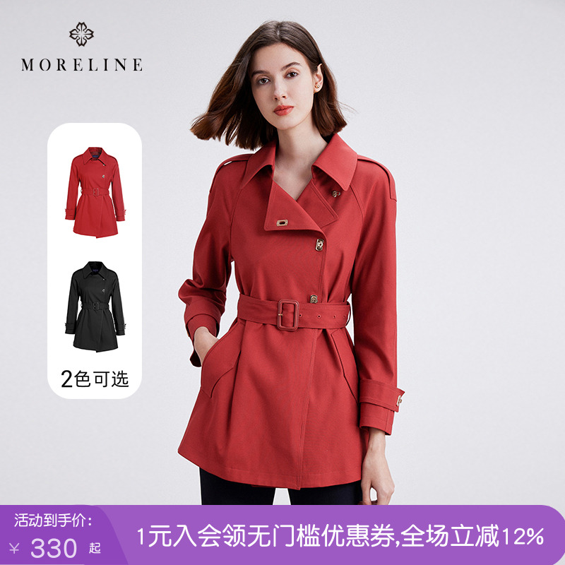 沐兰法式优雅气质风衣女