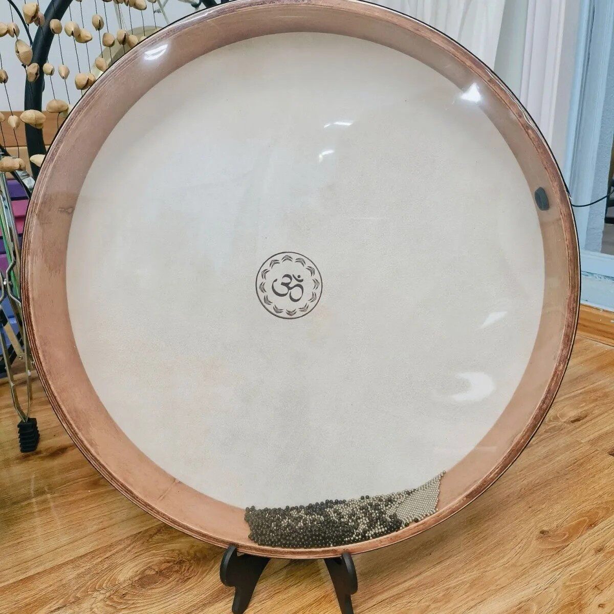进口om牌海浪鼓自然声音疗愈专业瑜伽静心拟声乐器羊皮海洋鼓透明