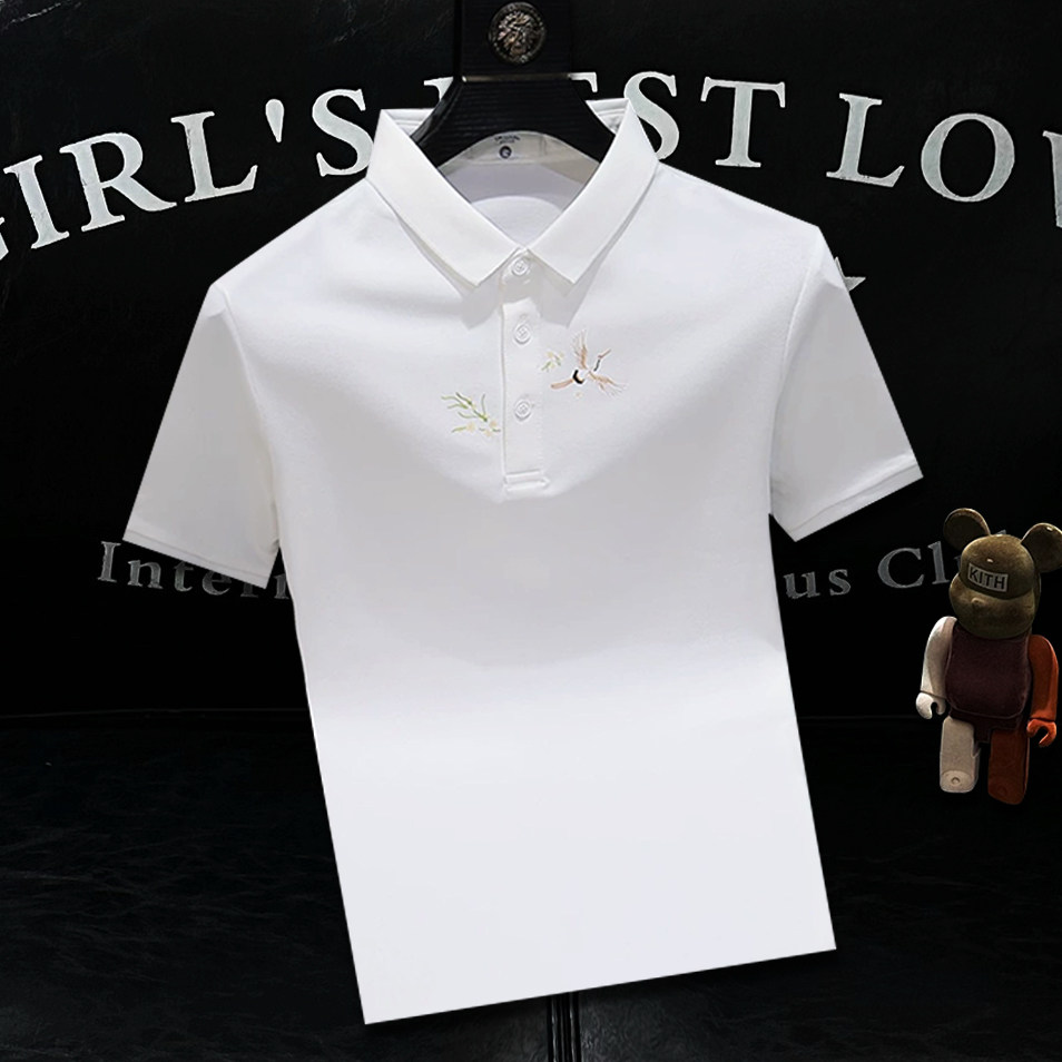 2025夏季男士青年修身高端设计感短袖POLO衫T恤男A431-PL077-P55,男装T恤,星座401B（原A431）