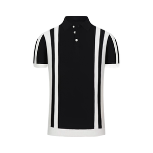2026夏季新款条纹冰丝短袖polo衫修身T恤透气男针织401B-PL75-P60图片