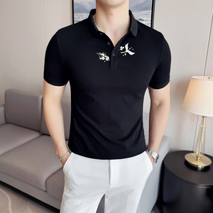 2025夏季新款 英伦休闲刺绣短袖POLO衫男士上衣A431-PL077-P55图片