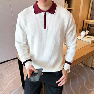 2025秋装男士半拉链翻领卫衣休闲宽松长袖T恤衫401B-WY622-P78图片