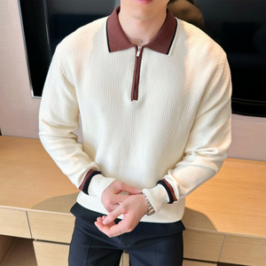 2025秋装男士半拉链翻领卫衣休闲宽松长袖T恤衫401B-WY622-P78图片