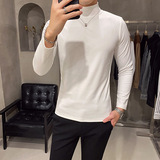 2025秋冬新款英伦德绒糖果色修身打底长袖T恤中高领A431/X31/P35，男装T恤，星座401B（原A431）