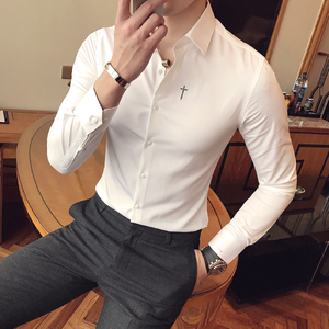 A431/1013P65原A206-1 纯色十字绣衬衫长袖 棉 新增4XL，男装衬衫，星座401B（原A431）