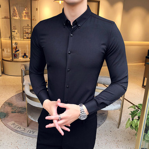 2026春款 常年有货 纯色净版衬衫长袖男士休闲衬衣401B-1660-P65图片