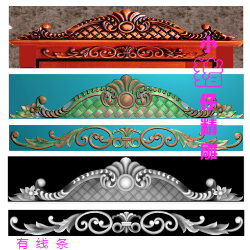 别墅门楣冒头洋花精雕图  JDP浮雕图 521软件BMP灰图 门头大花图