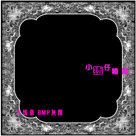 藏族牡丹莲花精雕图JDP浮雕图祥云石榴边框木雕图521软件BMP灰图