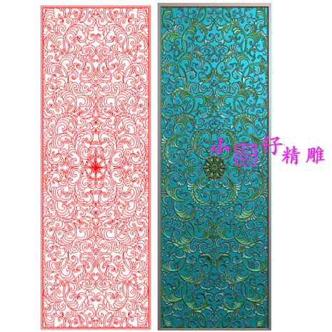 洋花客厅厨房窗障隔障屏风精雕图 BMP浮雕图 雕刻图JDP软件BMP图