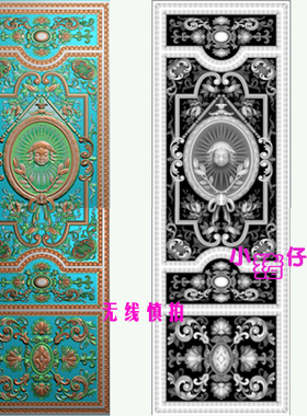 藏族天使之门洋花门花门板满花精雕图JDP浮雕图521软件BMP