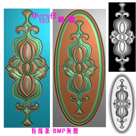 椭圆花门花洋花门板围板中板雕花图JDP浮雕图精雕图521软件BMP图