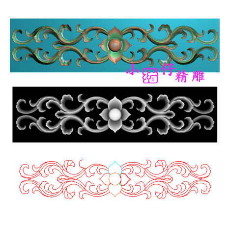 洋花窗障夹花挡花卡花精雕图JDP浮雕图软件图521 BMP灰图 雕刻图