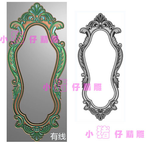 玫瑰洋花镜框花JDP精雕图软件图521版浮雕图BMP图