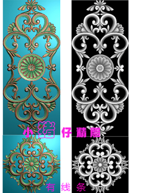 欧式洋花门花大花上板下板贴花精雕图浮雕图BMP灰色图JDP软件521