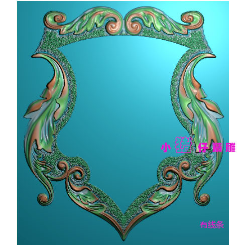 异形洋花装饰边框指示牌标牌精雕软件图JDP浮雕图521