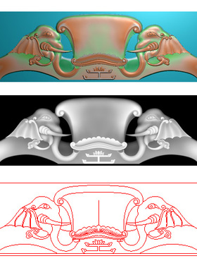 藏族象椅脑靠脑靠背板521精雕图JDP浮雕图BMP灰色图521软件