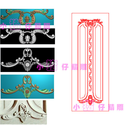 门花洋花门板上板下板雕花图BMP灰色图 精雕图JDP浮雕图521软件图
