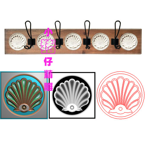 圆形小洋花置物架 衣帽挂钩架 精雕图JDP浮雕图 521软件 BMP灰图