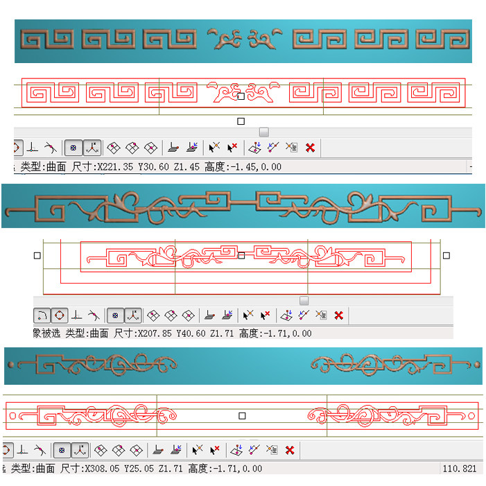 仿古洋花草花挡板裙板侧板长板短板精雕图JDP浮雕图521软件图