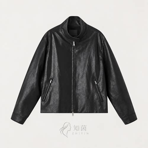 国内专柜代购正品 indicia标记秋季立领短款PU皮衣夹克F2C6PY341F