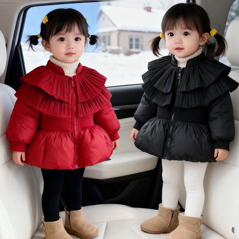 m307韩版女童新款棉服洋气宝宝保暖加厚公主风冬季棉衣外套潮棉袄
