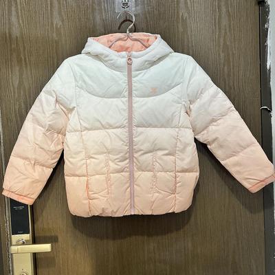 特步儿童正品冬保暖渐变色羽绒服