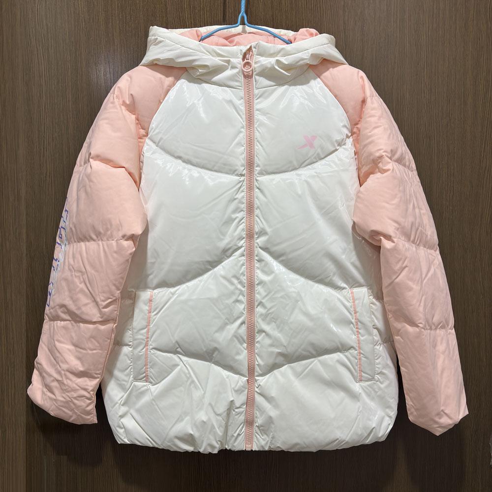 特步儿童正品冬保暖防风女羽绒服