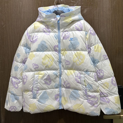 特步儿童正品冬连帽保暧校园系防风女童运动羽绒服677424194041