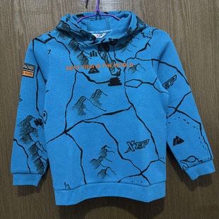 特步儿童正品春秋休闲中大童潮流连帽衫男童运动卫衣677125084171