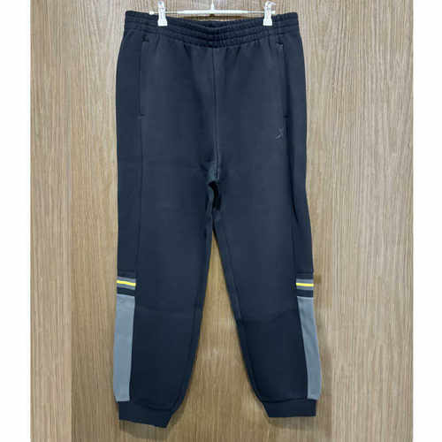 特步冬休闲拼色针织运动长裤