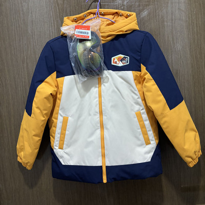 特步儿童正品连帽保暧男童羽绒服