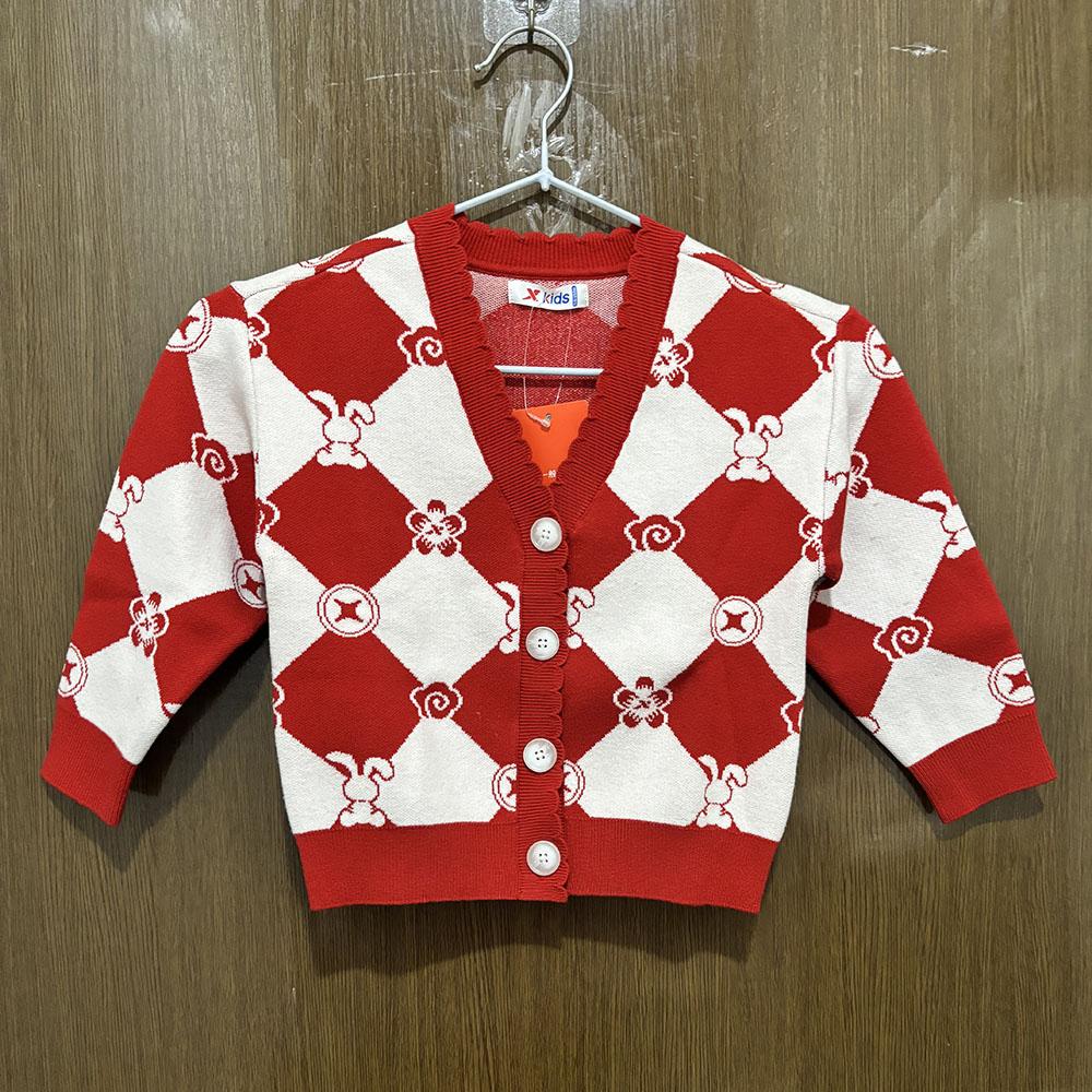 特步儿童正品女小童针织毛衫开衫