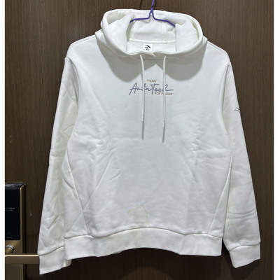 安踏正品冬加绒保暧训练套头卫衣