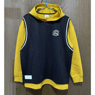 安踏儿童正品 男童卫衣空气层上衣352311707 春秋针织连帽套头衫