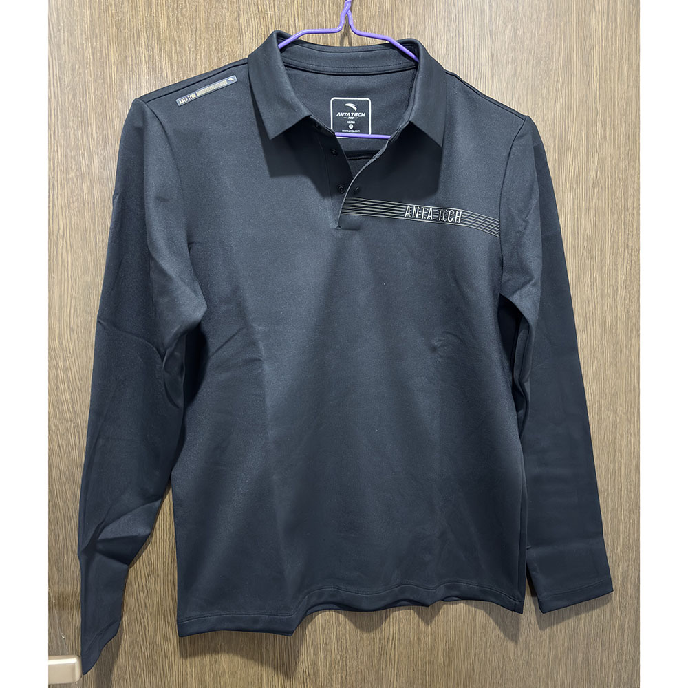 安踏正品商务长袖POLO衫男针织衫