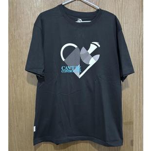 安踏正品 T恤上衣172331104 夏休闲针织情侣同款 爱心宽松篮球系短袖